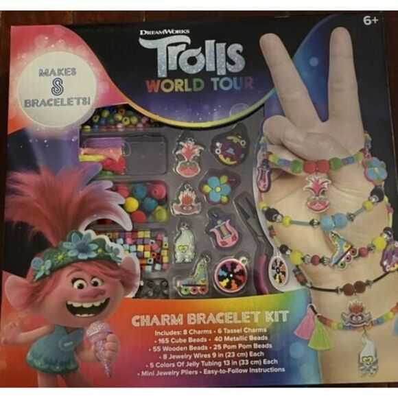 Trolls World Tour Charm Bracelet Set DIY Craft Activity NEW IN BOX - Picture 1 of 2
